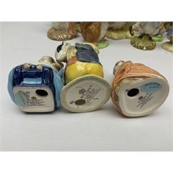 Sixteen Royal Albert Beatrix Potter figures, including Poorly Peter Rabbit, Jemima Puddle Duck and Squirrel Nutkin etc, all boxed together with a Beswick Beatrix Potter Jeremy Fisher miniature jug and four Beswick Wind in the Willows figures 