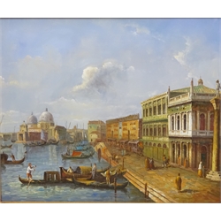  Venice, 20th century oil on canvas board after Canaletto unsigned 49.5cm x 59.5cm in gilt frame  