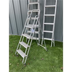 Set of three aluminium ladders  - THIS LOT IS TO BE COLLECTED BY APPOINTMENT FROM DUGGLEBY STORAGE, GREAT HILL, EASTFIELD, SCARBOROUGH, YO11 3TX