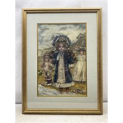 Elizabeth Sorrell (British 1916-1991): 'A Day at the Seaside', watercolour signed and dated 1981, titled verso 53cm x 35cm 