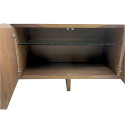 Varaschin - Jordan Italian contemporary stained oak sideboard, rectangular top over four cupboards, with push-latch action