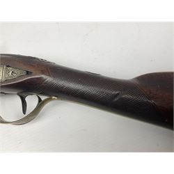 Early 19th century 20-bore flintlock converted to percussion fowling piece by Fisher, the 96.5cm(38