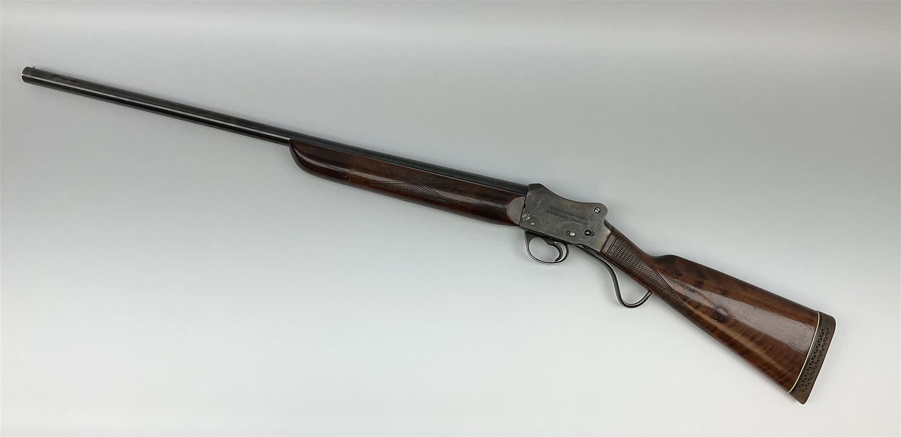 W.W. Greener GP 12-bore single barrel shotgun with martini underlever action and 2.75