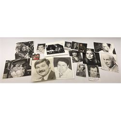 Collection of  autographs, mostly entertainment personalities, including Stephen Fry signed headshot, Billie Piper signed headshot, Red Skelton, Farley Granger, Gerald du Maurier, John Gielgud, Gareth Hunt, Bernard Bresslaw, Mae Clarke, George Formby, George Arliss, Diana Manners, Matheson Lang, Frank Lawton, Evelyn Laye, Ronnie Corbett, Twiggy, Margaret Lockwood, Paul Newman, Leslie Howard, Tony Curtis, Jason Isaacs, Danny Glover, Dick Van Dyke, Robert Donat, Ruth Madoc, Simon Cadell, Spike Milligan etc, approximately 270 in total 
