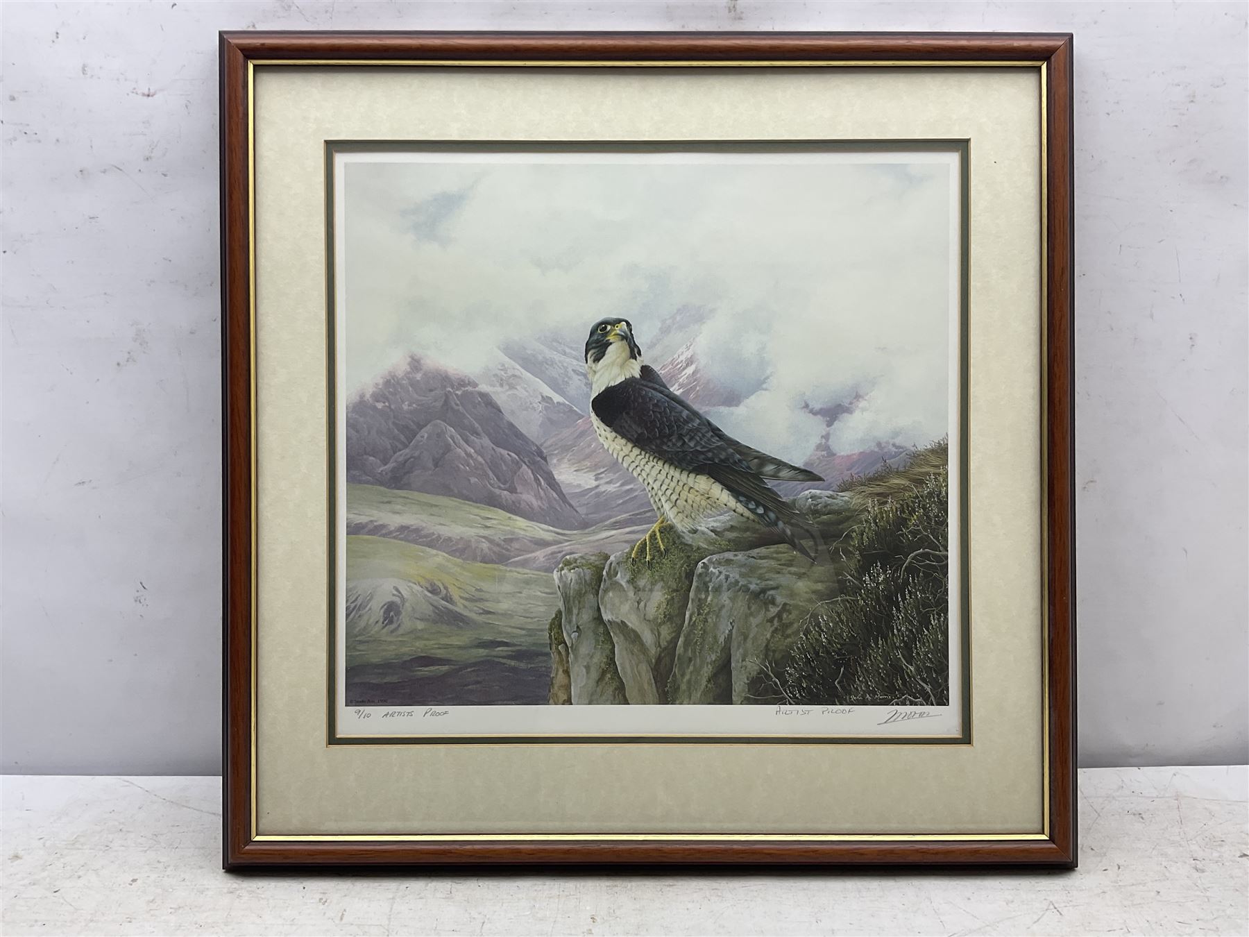 Rosemary H Coates (British Contemporary): 'The Middleton Hunt', limited edition print signed dated 2002 and numbered 35/150, 41cm x 59cm; John R Morris (20th century): Peregrine Falcon, artist's proof print signed and numbered 9/10 pub. 1990, 39cm x 42cm (2)