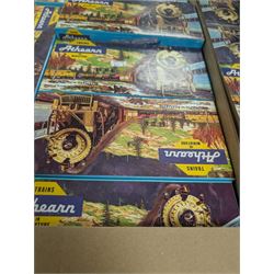 Large collection of HO scale Athearn kit built rolling stock, boxed