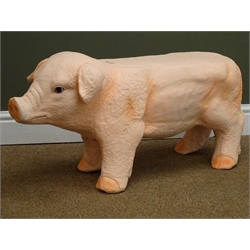  Composite stool in the form of a Pig, H40cm x W80cm x D28cm  