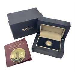 Queen Elizabeth II Alderney 2020 'Unknown Warrior 100th Anniversary' gold proof quarter sovereign coin, cased with certificate