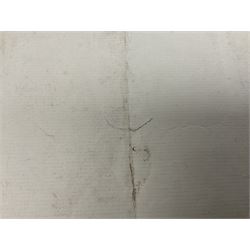 German monochrome 'Gestapo' poster, probably post-WW2, depicting the head of a grim faced Gestapo officer in uniform 55 x 42cm; unframed