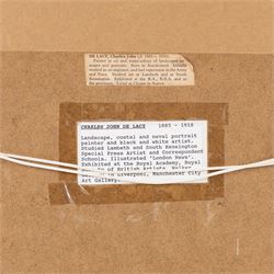 Charles John de Lacy (British 1856-1929): Japanese Battleship, watercolour signed 14.5cm x 26.5cm 