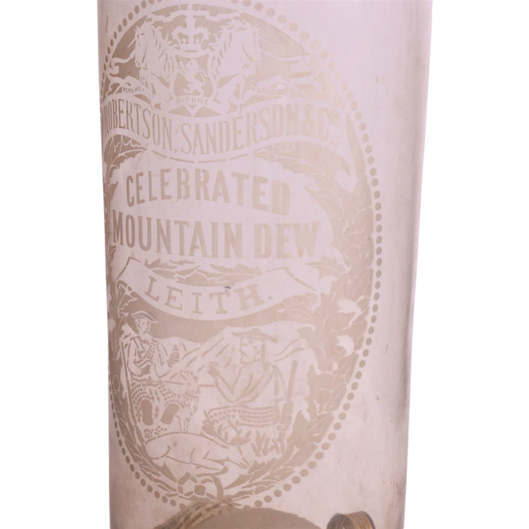 Robertson Sanderson's Mountain Dew oversized whisky advertising bottle, H70cm