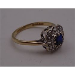 9ct gold cluster ring, hallmarked