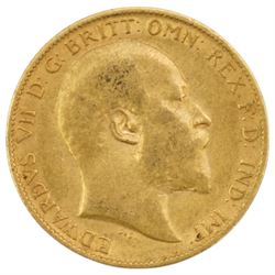 King Edward VII 1906 gold half sovereign coin