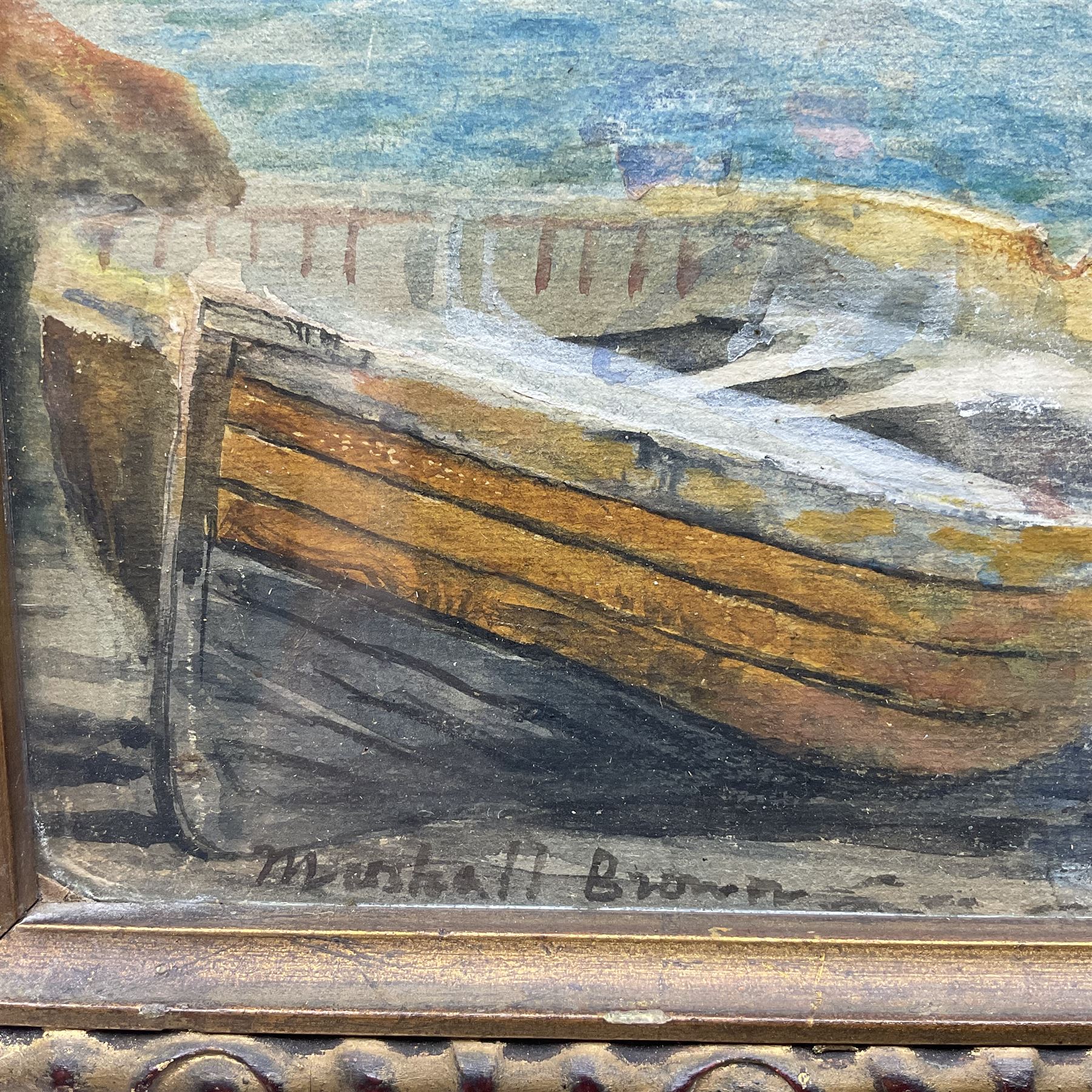 William Marshall Brown (British 1863-1936): Boys and their Boats, watercolour signed, inscribed 'To Alex and all the young mariners WMB' and dated '07 beneath mount verso 27cm x 25cm