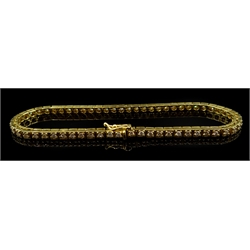  Diamond 18ct gold line bracelet, stamped 750  
