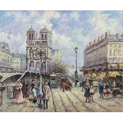 N Wilton (British 20th century): Parisian Street Scene, oil on canvas signed 50cm x 60cm