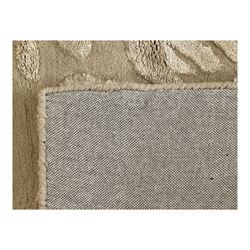 Laura Ashley - India made Claverton ground rug, monochromic taupe ground with relief floral motifs in a soft cream shade