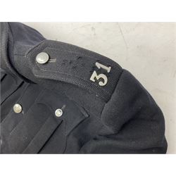 LNER Police cape; indistinctly dated 1943(?); York & North East Yorkshire Police belted tunic; belted tunic with Chief Constable epaulettes and buttons; and another tunic with staybrite Queens Crown buttons (4)