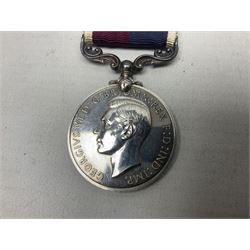 George VI RAF Long Service and Good Conduct Medal awarded to 506313 F/Sgt. F.G. Hollings R.A.F.; with ribbon 