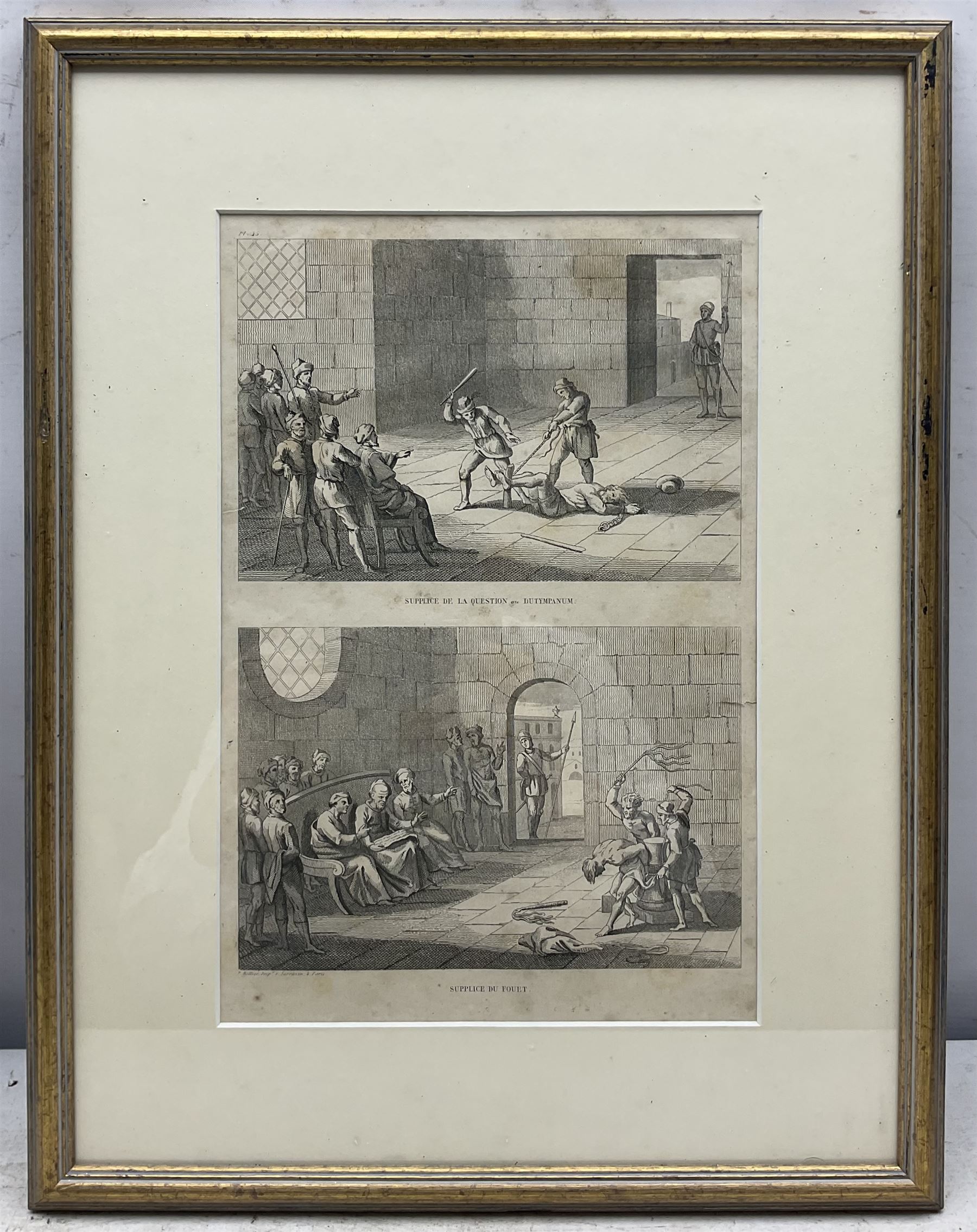 French School (19th century): Torture Scenes, set of eight engravings variously titled 30cm x 20cm (8)