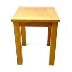 Light oak square lamp table, square supports 