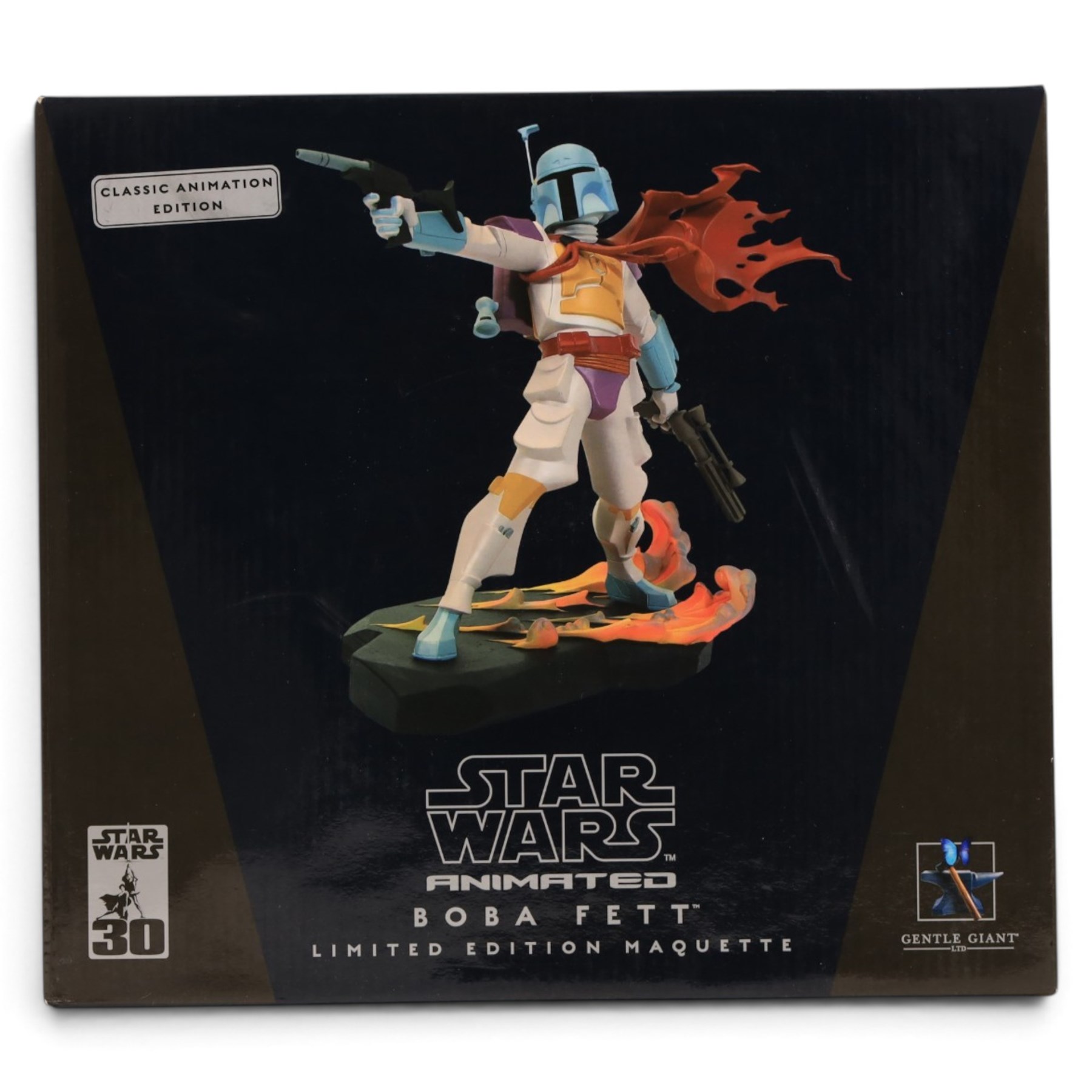 Two limited edition Gentle Giant Star Wars Animated Maquettes, comprising Boba Fett Classic Animation Edition and Luke Skywalker in Stormtrooper Disguise, both boxed