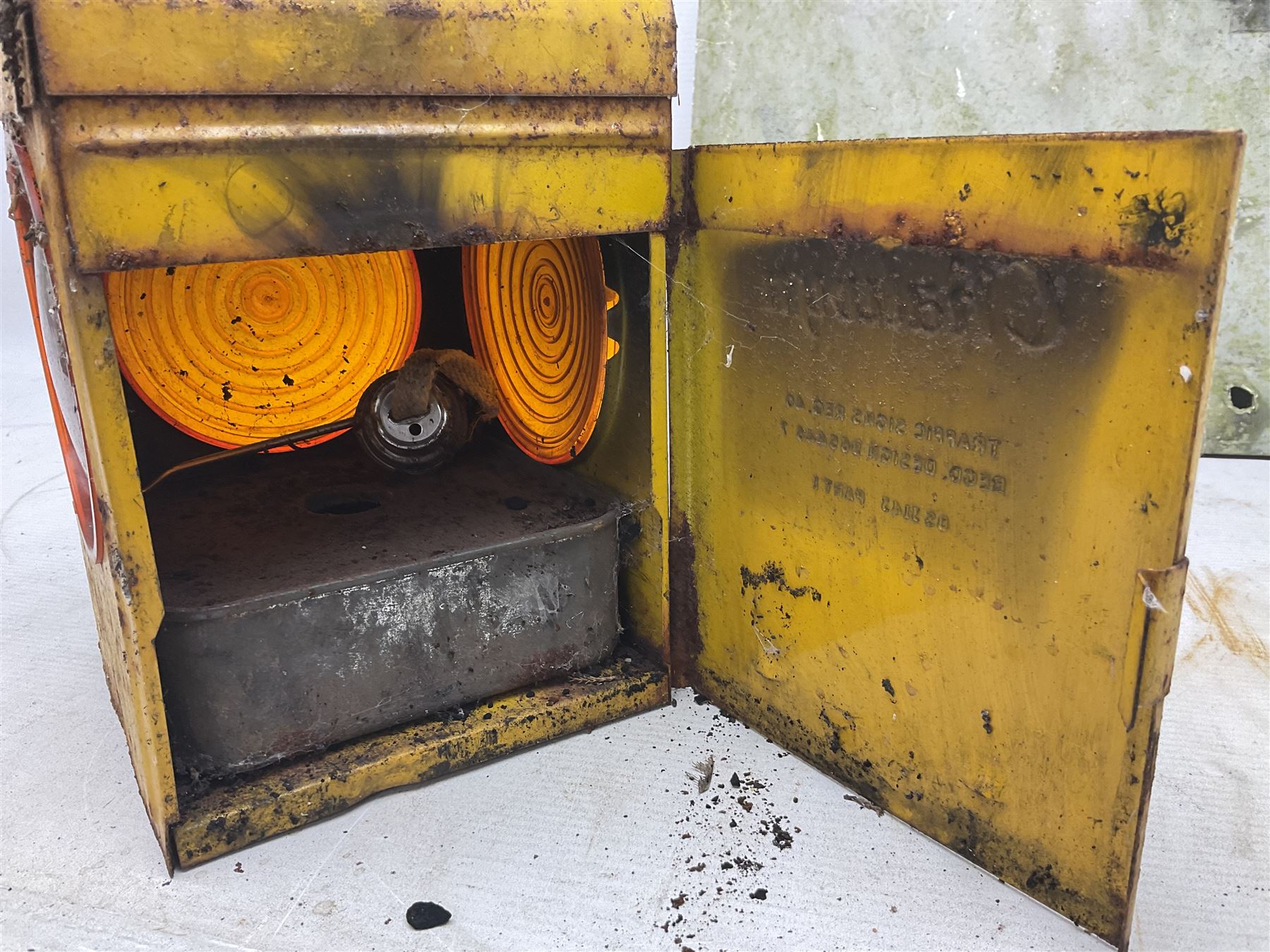 Victorian cast iron railway wagon plate, 'To Carry 10 Tons 4012, Registered by LNER-D 1898', together with a similar mid 20th century example, a smaller cast iron LMS wagon plate, Chalwyn signalling lamp, Give Way to Trains enamel sign and an enamel signal sign