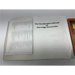 Seventeen books/pamphlets on cartridge making, ammunition, gunsmithing etc including Barnes Frank: Cartridges of the World. 2006 11th edition; Donnelly John T.: The Handloaders Manual of Cartridge Conversions. 1987; Hoyem George A.: The History and Development of Small Arms Ammunition. 2005 Volume Three; Speer Reloading Manual No.11; Baker D.J.: British Handloading Cartridge Tools. 2003. Signed by author etc