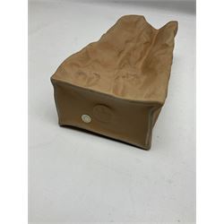 Rosenthal bisque pottery vase in the form of a paper bag, with Rosenthal Studio-linie Germany mark beneath, H22cm