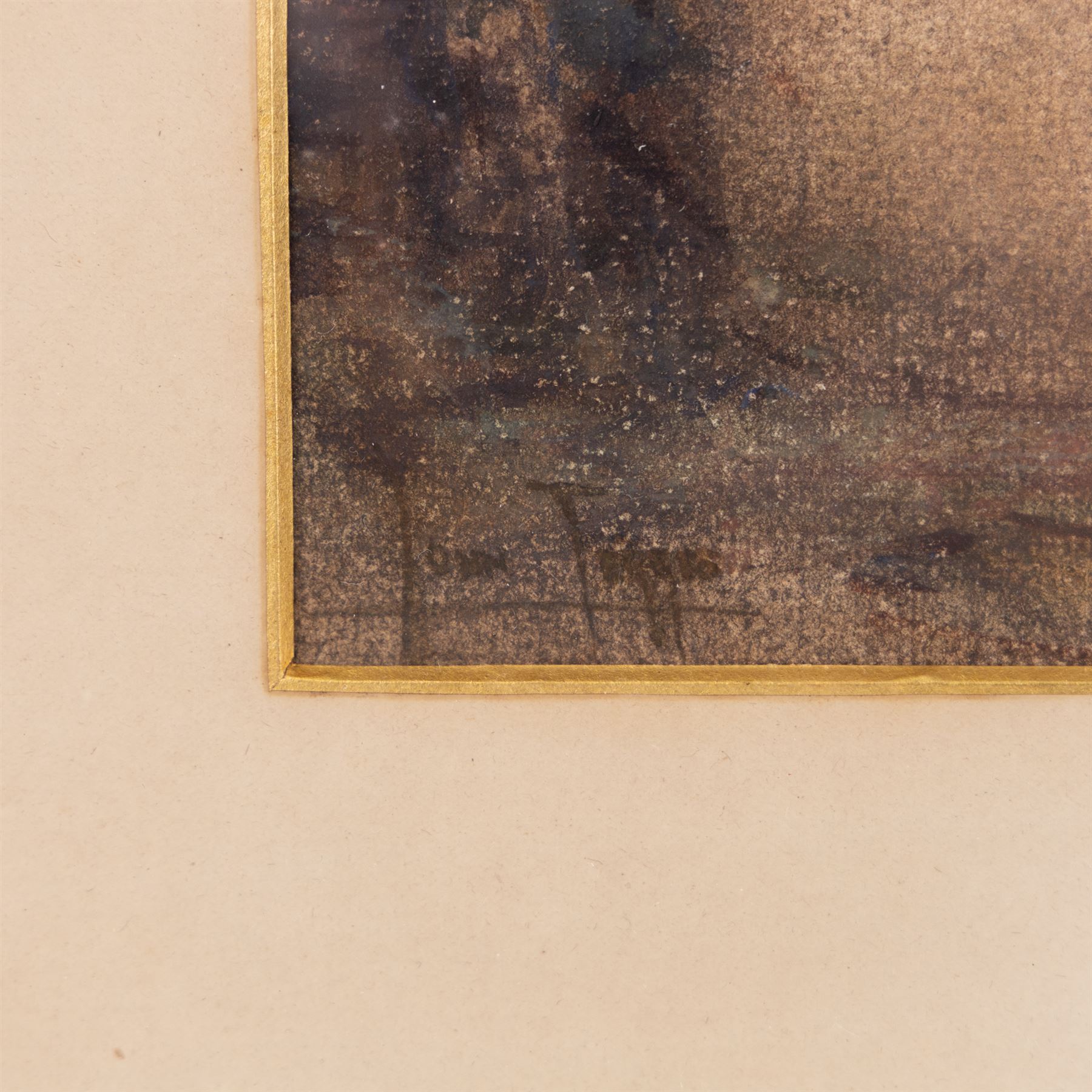 John Terris RSW  (Scottish 1865-1914): Horses Led at Twilight, watercolour signed 27cm x 37cm 