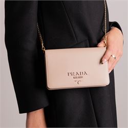 Prada - Saffiano Leather Mini Crossbody Bag, in structured nude-pink leather with detachab...