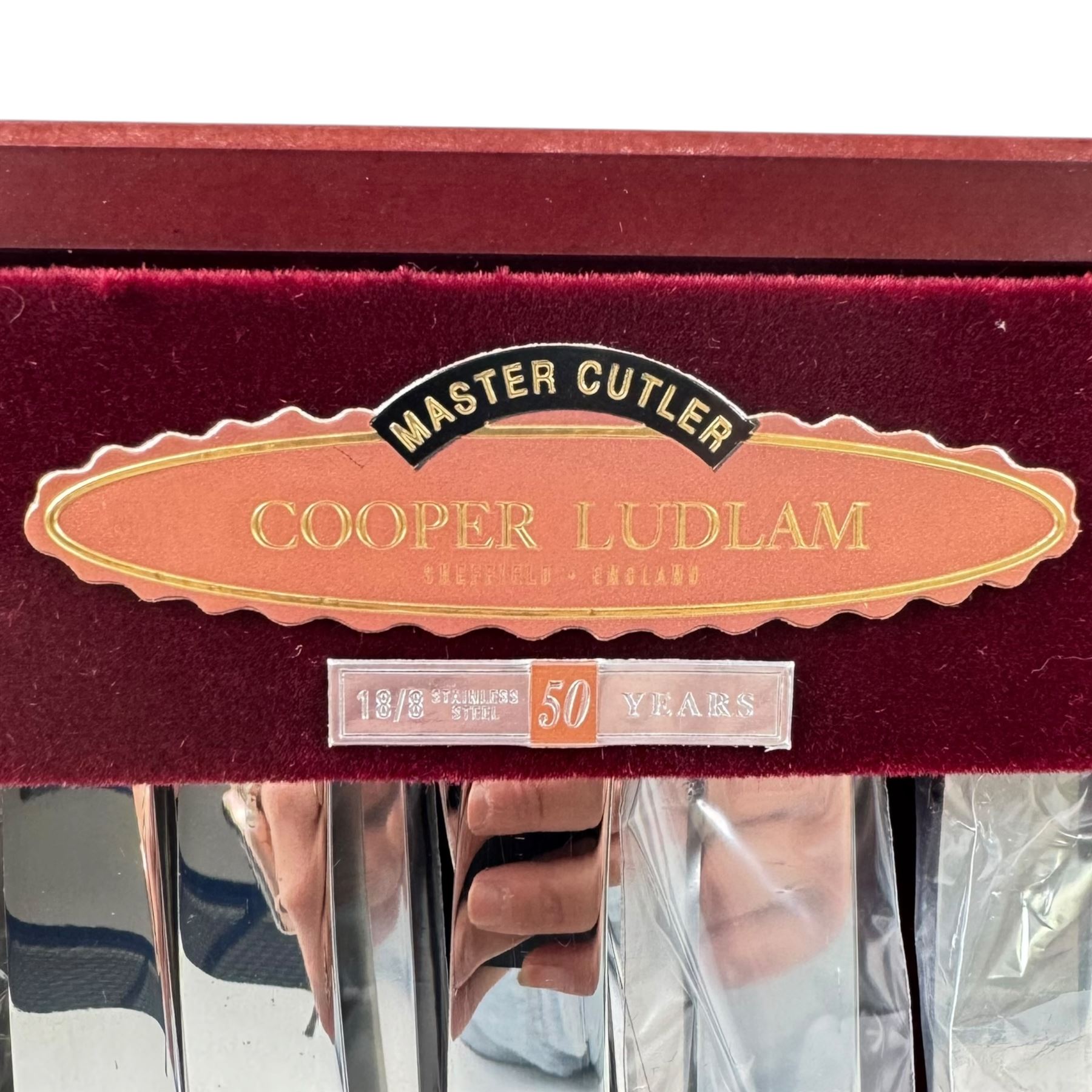 Cooper Ludlam silver plated canteen of cutlery, 29cm, 40cm
