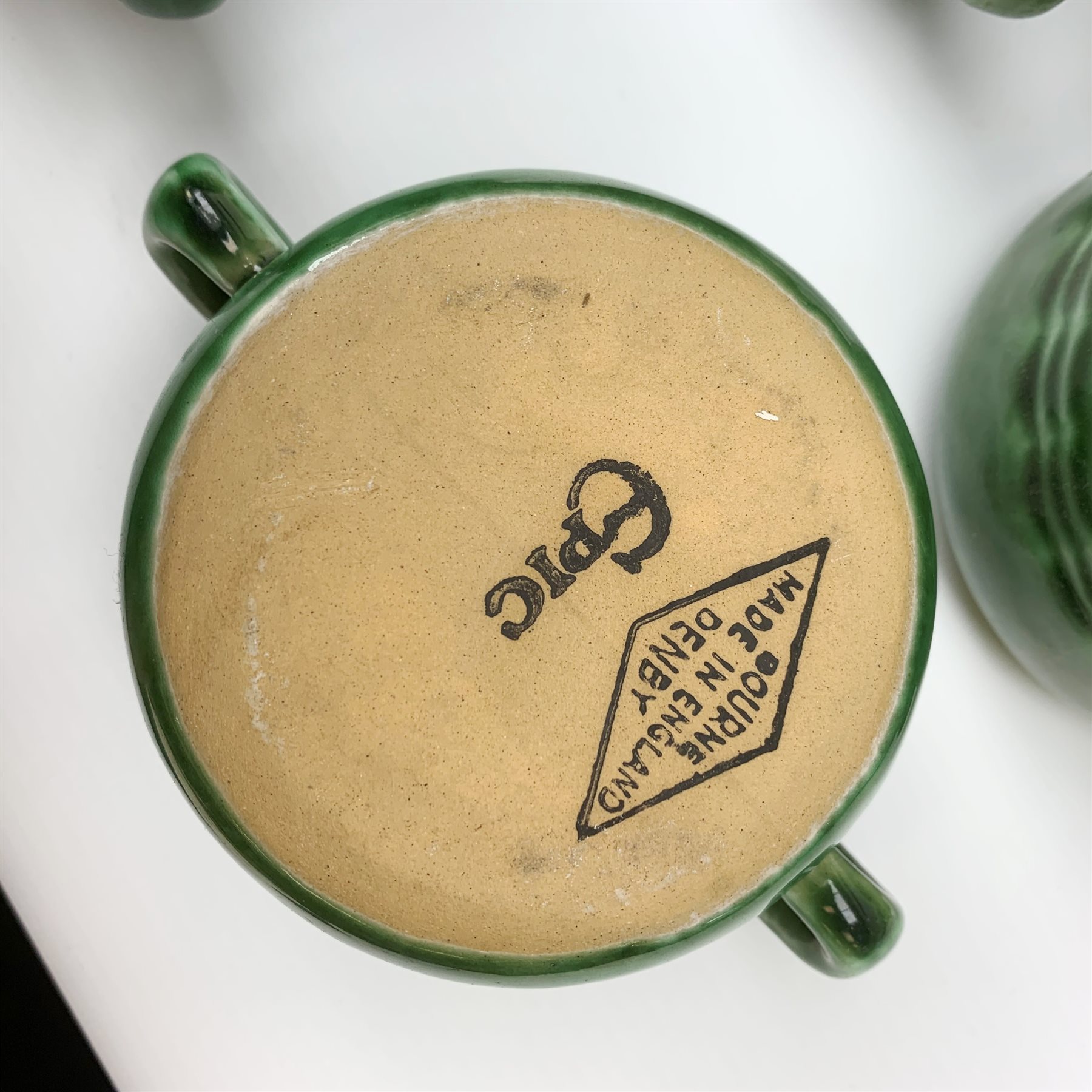 Bourne Denby Epic dinner and tea wares, to include tea pot, hot water pot, and coffee pot, large jug. a number of small twin handled jars (four with covers), milk jug, open sucrier, two tureen and covers, etc. 