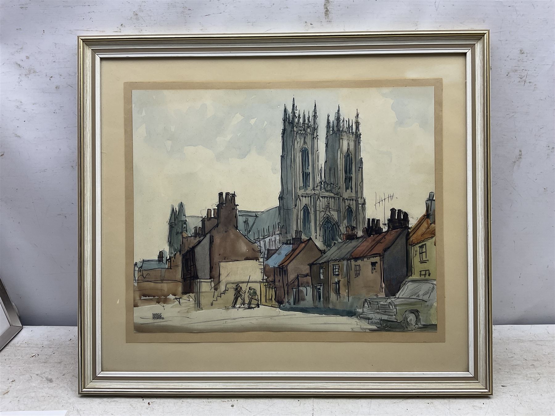 Harry Hudson Rodmell (British 1896-1984): Beverley Minster, watercolour and ink signed 39cm x 48cm 