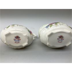 Royal Albert Colleen pattern tea ware comprising teapot, milk jug, sucrier, four cups and six saucers
