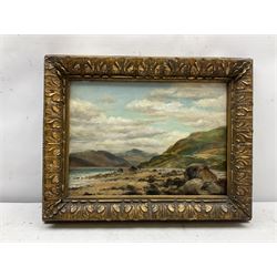 Clifford J Beese (British exh.1913): 'Llwyngwril near Barmouth', oil on panel, signed and titled verso 23cm x 31cm
