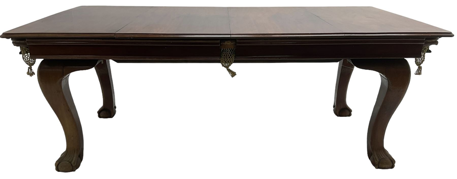 Riley - early 20th century mahogany snooker dining table, slate bed snooker table with dining leaves, on cabriole supports with ball and claw feet; together with accessories 