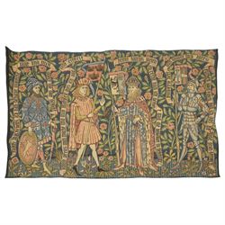 French 20th century Louvieres tapestry, 'Les Chevaliers' or 'The Knights', after a 15th ce...