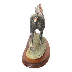 Border Fine Arts Percheron Supreme Champion on wooden plinth, H26cm