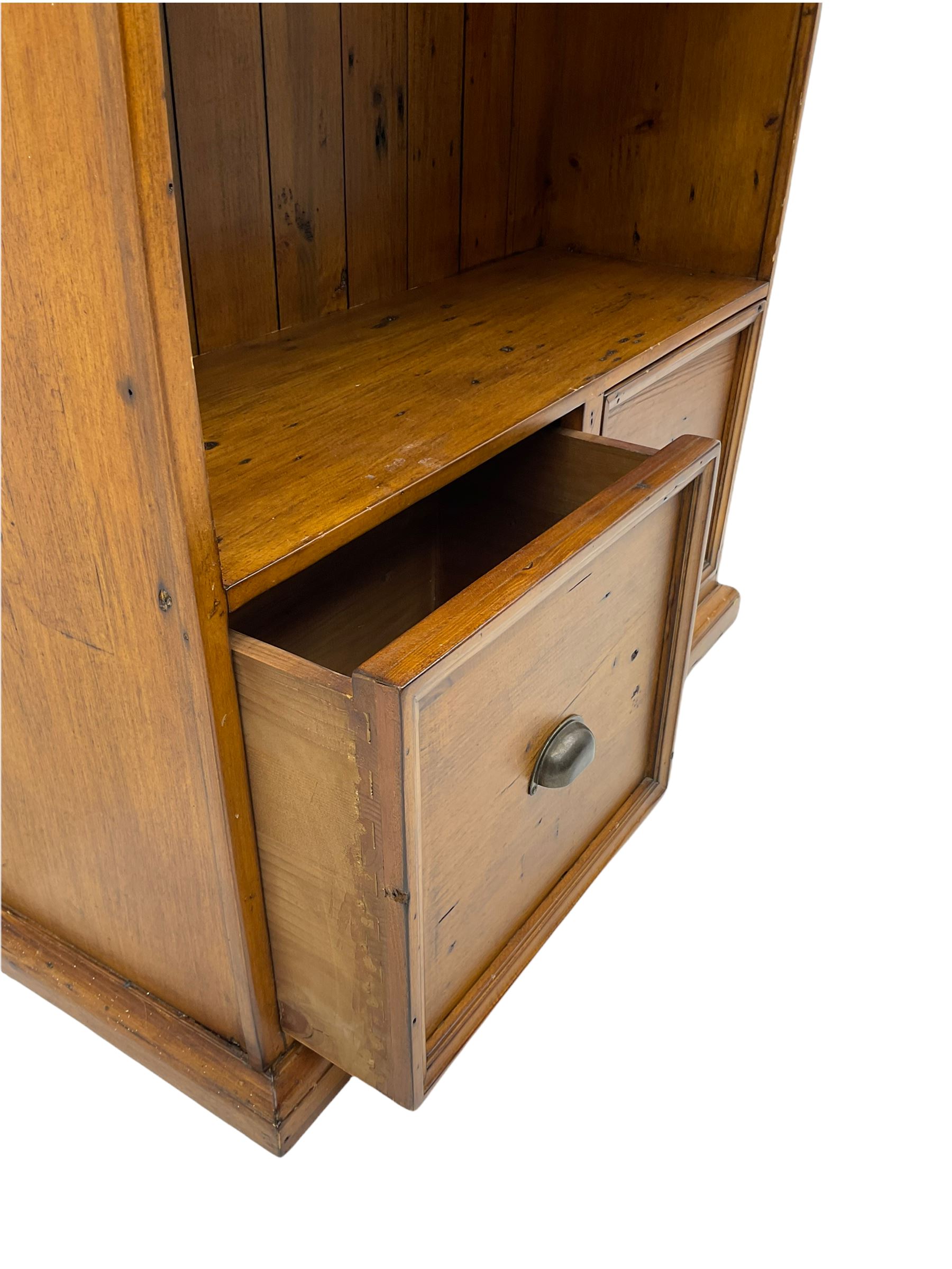 Barker & Stonehouse - Villiers reclaimed pine boat bookcase, with two drawers