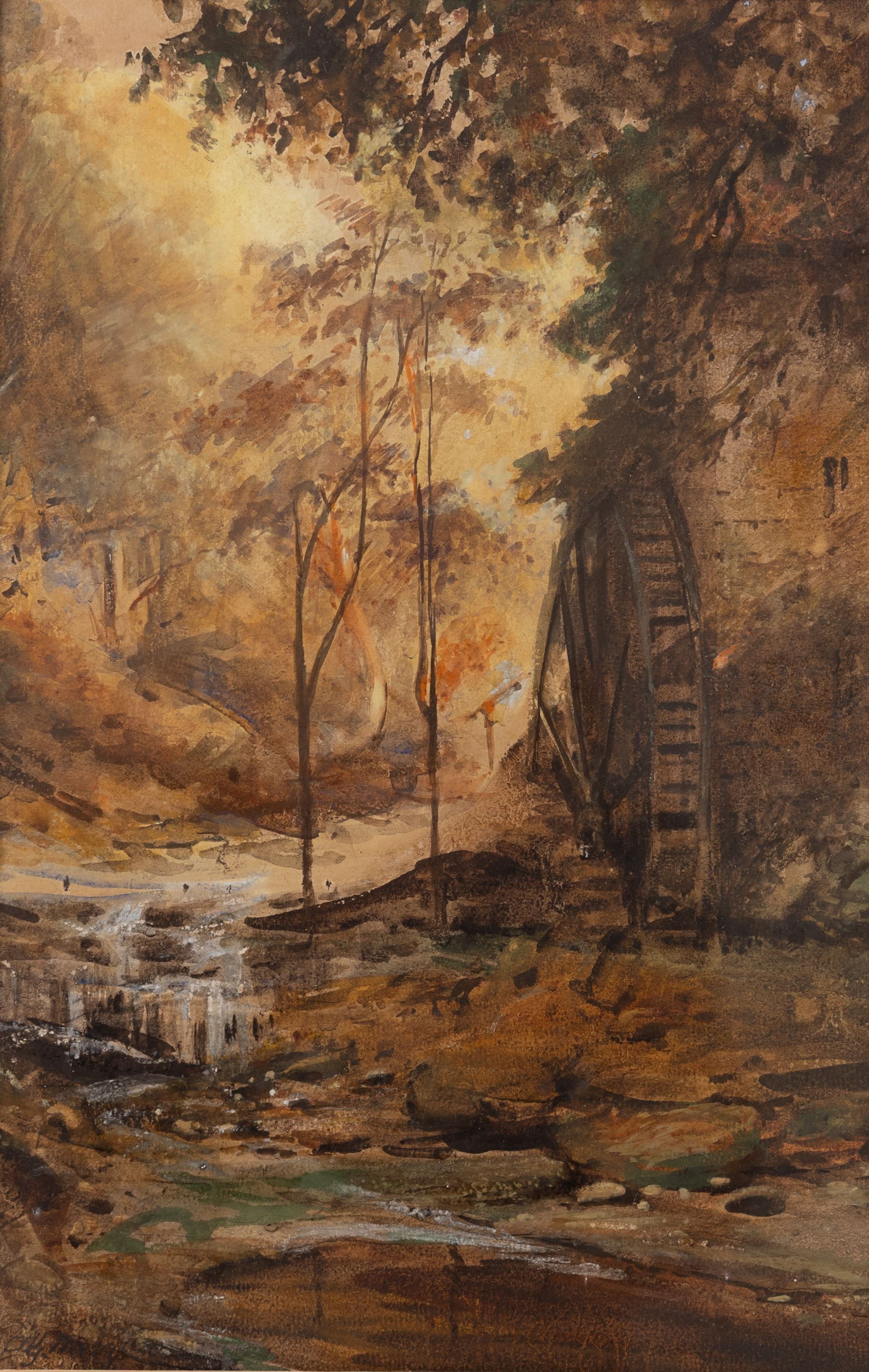 Alfred George Morgan (British 1848-1930): 'The Forge', View of Rigg Mill - Whitby and Distant View of Whitby Castle, set of three watercolours signed max, one titled verso 40cm x 26cm (3)