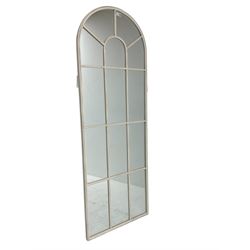 White finish metal garden window mirror