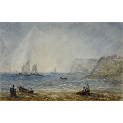  George Weatherill (British 1810-1890): Robin Hood's Bay, watercolour unsigned 11cm x 17cm