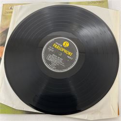 Eight The Beatles and related vinyl records, comprising With the Beatles, Parlophone PCS 3045 YEX 110 and 111, Let It Be, Apple Records, PCS 7096, YEX 773 and 774, Abbey Road, Apple Records, PCS 7088, YEX 749 and 750, Beatles for Sale, Parlophone PMCG 3, XEX 503 and 504, Revolver, Parlophone PCS 7009 YEX 605 and 606, Sgt Pepper's Lonely Hearts Club Band, with sheet, Parlophone PCS 7027 YEX 637 and 638, Ringo Starr It Doesn't Come Easy, 45 RPM Apple Label and McCartney by Paul McCartney