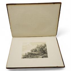 Sir William Gore Ouseley (British 1797-1866): 'Views in South America, from original drawings made in Brazil the River Plate, the Parana, &c', folio containing twenty six (26) tinted lithograph plates with lithographed titled and plan, dedication to Prince Albert with list of plates on verso, pub. London: Thomas McLean 1852, bound in oxblood leather and brown cloth
