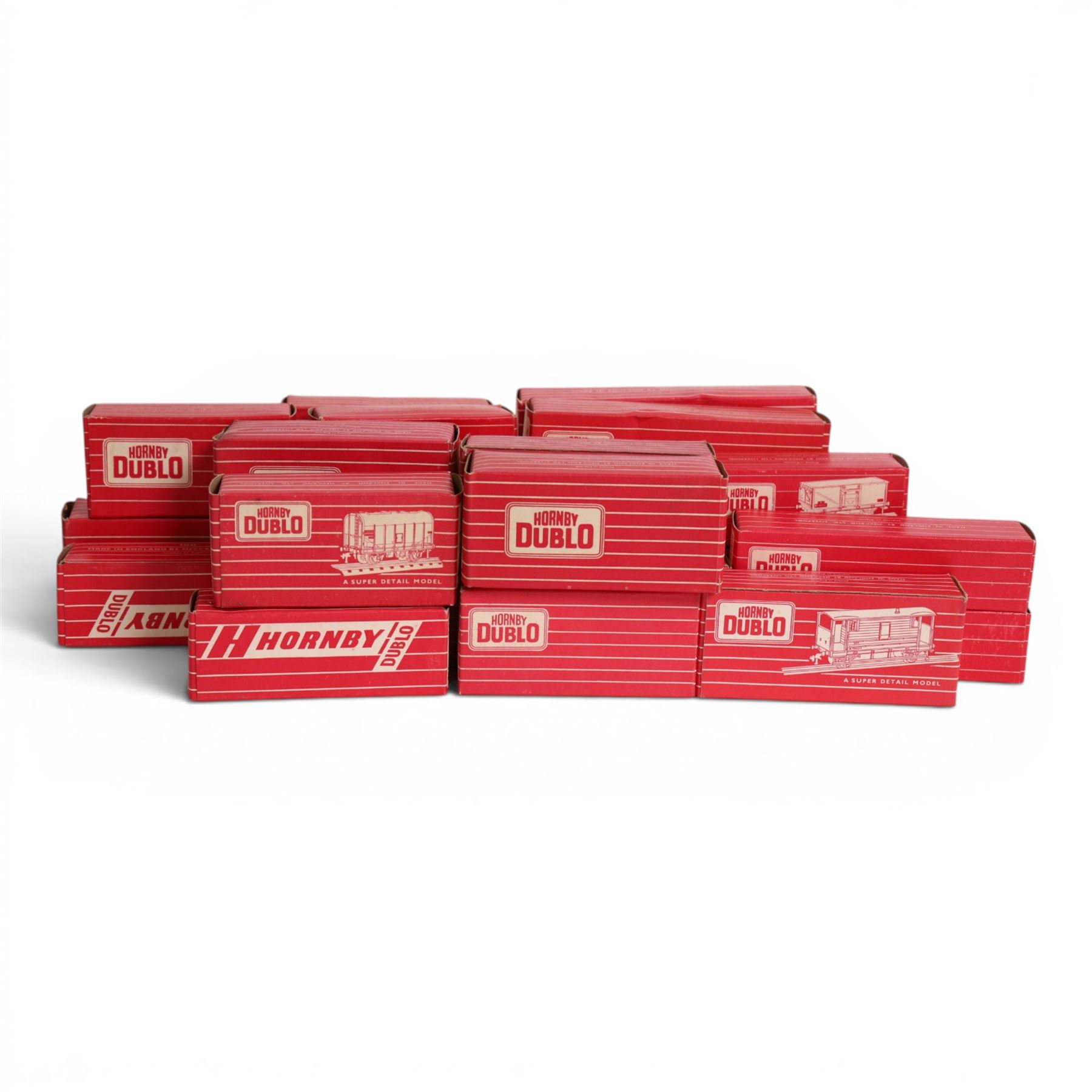 Large collection of Hornby Dublo 00 gauge locomotives and rolling stock, including no. 2206 0-6-0 Tank Locomotive BR Black, all boxed