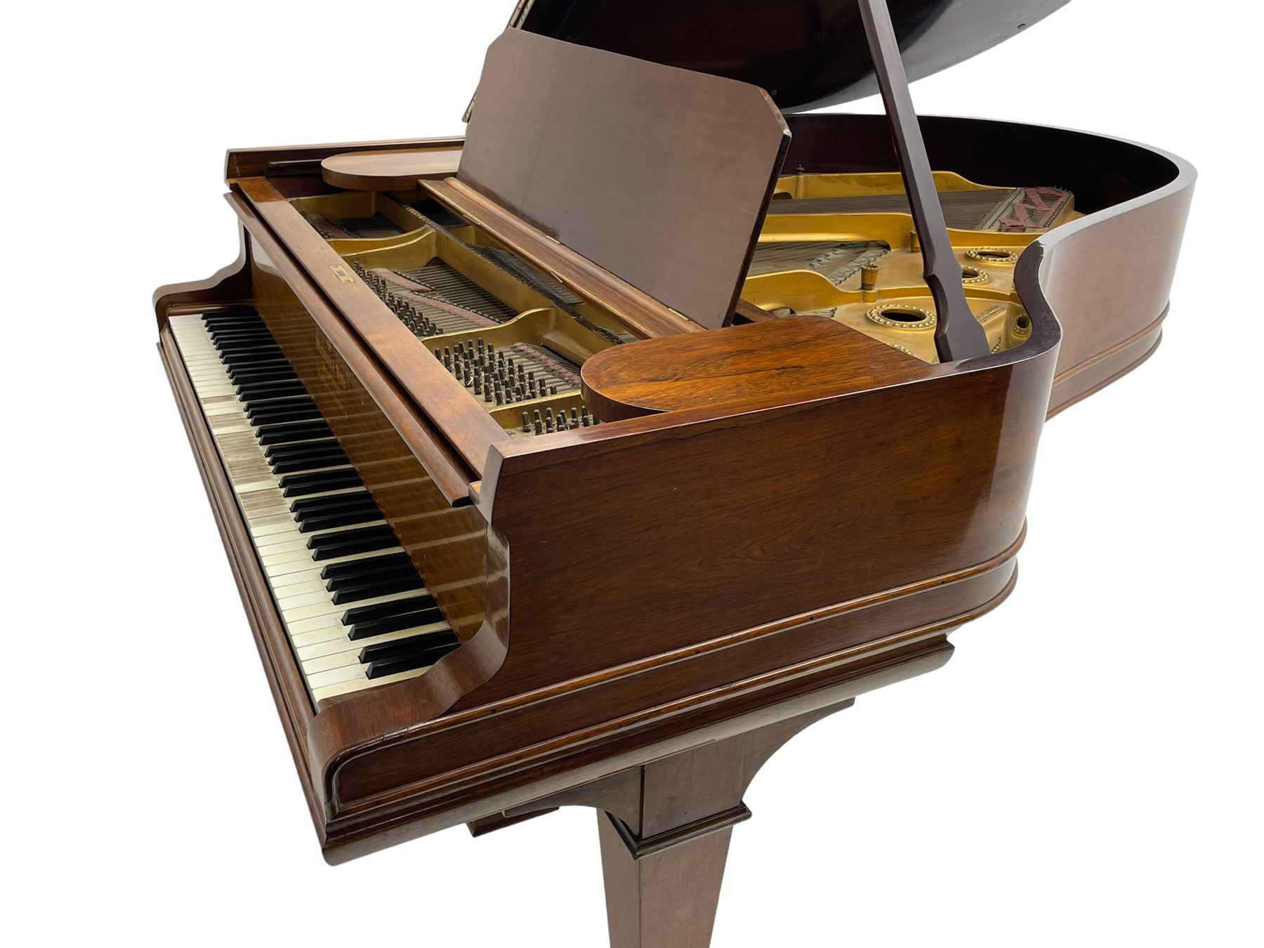 Steinway & Sons, Model A 188  grand piano - introduced in 1896, serial number 101814 (1901-1902) manufactured in Hamburg, with 20 overstrung bass notes, 85 ivory and ebony keys, in a  rosewood case with square tapered legs, roller repetition action with original stringing, felt, dampers and hammers, cast frame detailing numerous patents and awards 1859, 1872 and 1875, conforming lyre with sustaining and una corda pedals.

This item has been registered for sale under Section 10 of the APHA Ivory Act