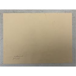 Jean Alexander (British 1911-1994): Views in Suffolk, comprising: 'Morning on the Shore - Aldeburgh July 1984', 'Sunshine on the Backwater - Aug '85 with Stephanie', 'Stormy Weather - High Sea near East Terrace Aug 1988', 'Walberswick - July 1990', 'Squally Weather near Bungay (outside Joan's house Broom Tuns) Jan 1990', 'Polzeath N. Cornwall - August 1989', and another untitled, watercolours, each signed, variously titled and dated verso, the titled 27.5cm x 37.5cm (unframed), the other 25cm x 27cm (mounted) (7)