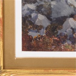 Frederick John Widgery (British 1861-1942): View Towards the Cliffs, gouache signed 21cm x 29cm