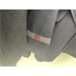 1950s British Red Cross North Yorkshire dress uniform comprising tunic, trousers, greatcoat and visor cap; bears manuscript label '1956 Ware'